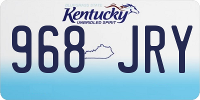 KY license plate 968JRY