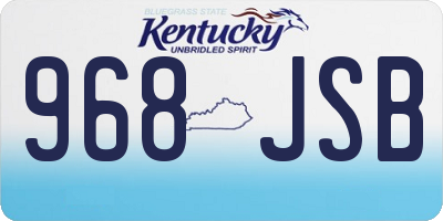 KY license plate 968JSB