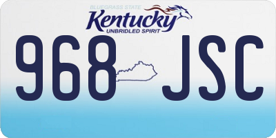 KY license plate 968JSC