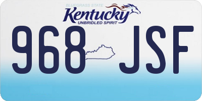 KY license plate 968JSF