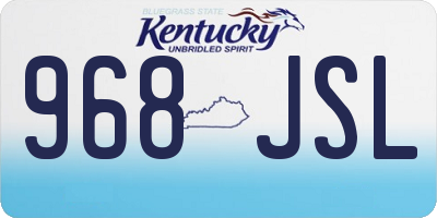 KY license plate 968JSL
