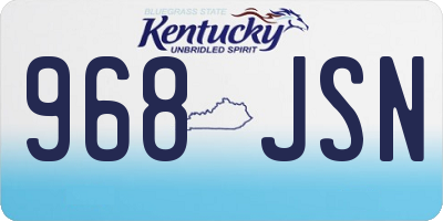 KY license plate 968JSN