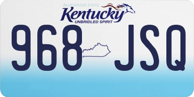 KY license plate 968JSQ