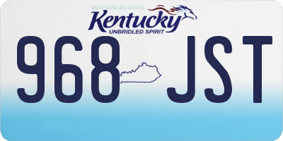 KY license plate 968JST