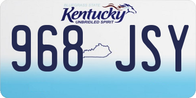 KY license plate 968JSY