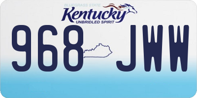 KY license plate 968JWW