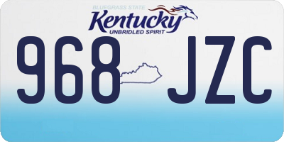 KY license plate 968JZC
