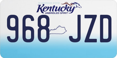 KY license plate 968JZD