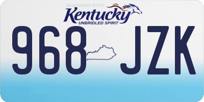 KY license plate 968JZK