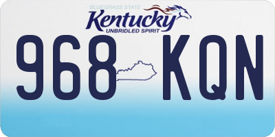 KY license plate 968KQN