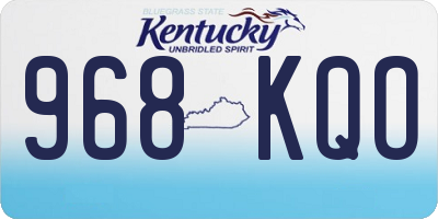 KY license plate 968KQO