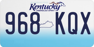 KY license plate 968KQX