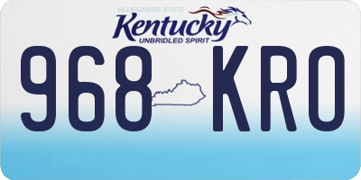 KY license plate 968KRO