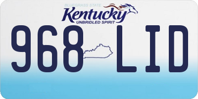 KY license plate 968LID