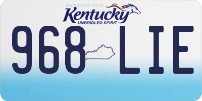 KY license plate 968LIE