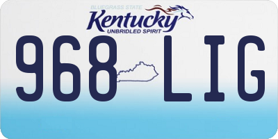 KY license plate 968LIG