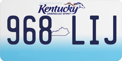 KY license plate 968LIJ