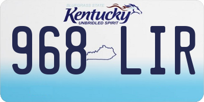 KY license plate 968LIR