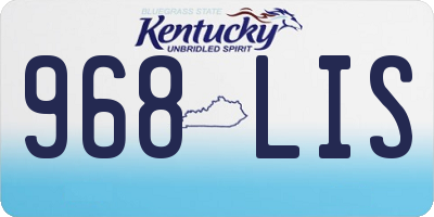 KY license plate 968LIS