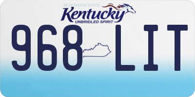 KY license plate 968LIT