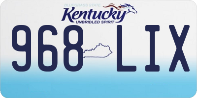 KY license plate 968LIX