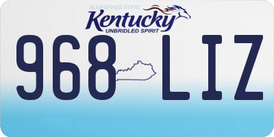 KY license plate 968LIZ