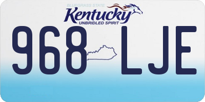 KY license plate 968LJE