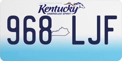 KY license plate 968LJF