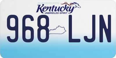 KY license plate 968LJN