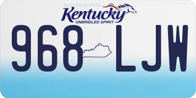 KY license plate 968LJW