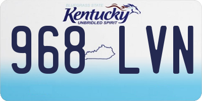 KY license plate 968LVN