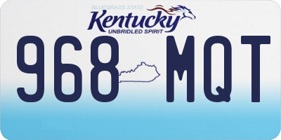 KY license plate 968MQT
