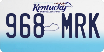 KY license plate 968MRK