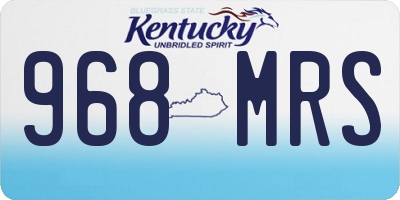 KY license plate 968MRS