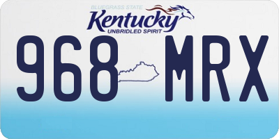 KY license plate 968MRX