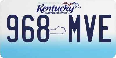 KY license plate 968MVE