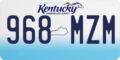 KY license plate 968MZM