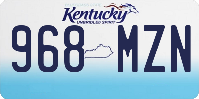 KY license plate 968MZN
