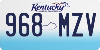 KY license plate 968MZV