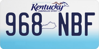 KY license plate 968NBF