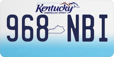 KY license plate 968NBI