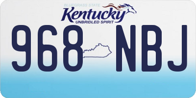 KY license plate 968NBJ