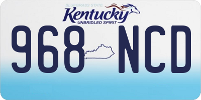 KY license plate 968NCD