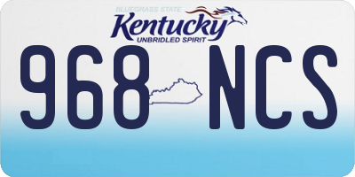 KY license plate 968NCS
