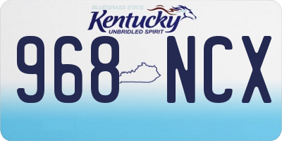 KY license plate 968NCX