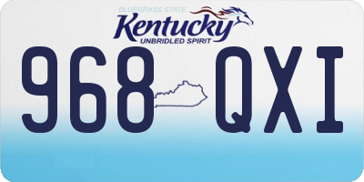 KY license plate 968QXI