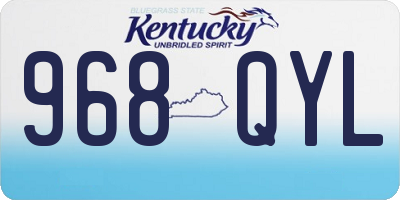 KY license plate 968QYL
