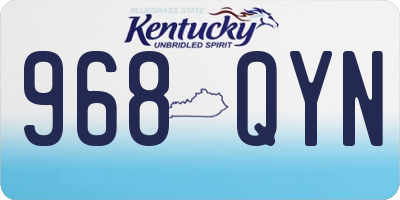 KY license plate 968QYN