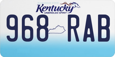 KY license plate 968RAB