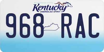 KY license plate 968RAC